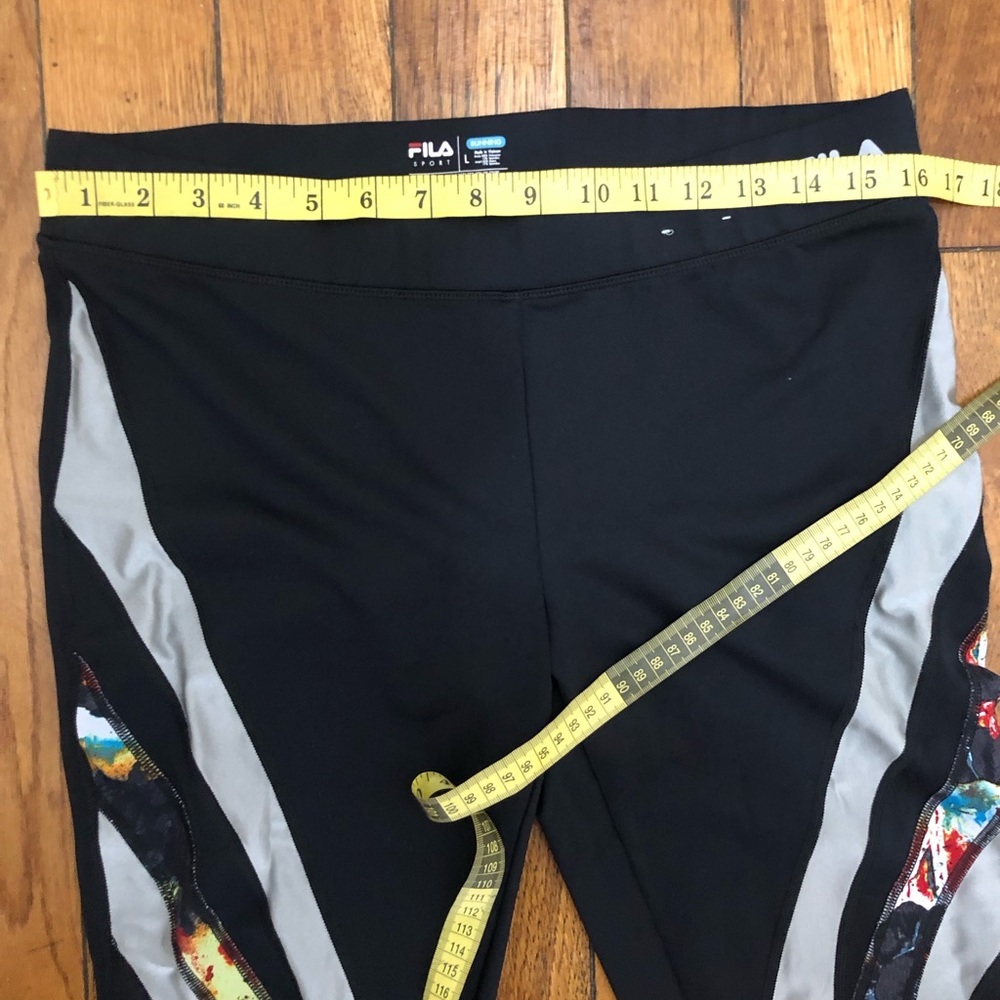 FILA Sport Colorblock Floral Print Curved Panel Athletic Leggings - Picture 10 of 11